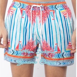 Antica sartoria Naurtical  Striped Swim Trunks NWT XL